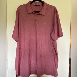 Travis Mathew Polo Shirt Mens Size 3XL Heather Cardinal Golf